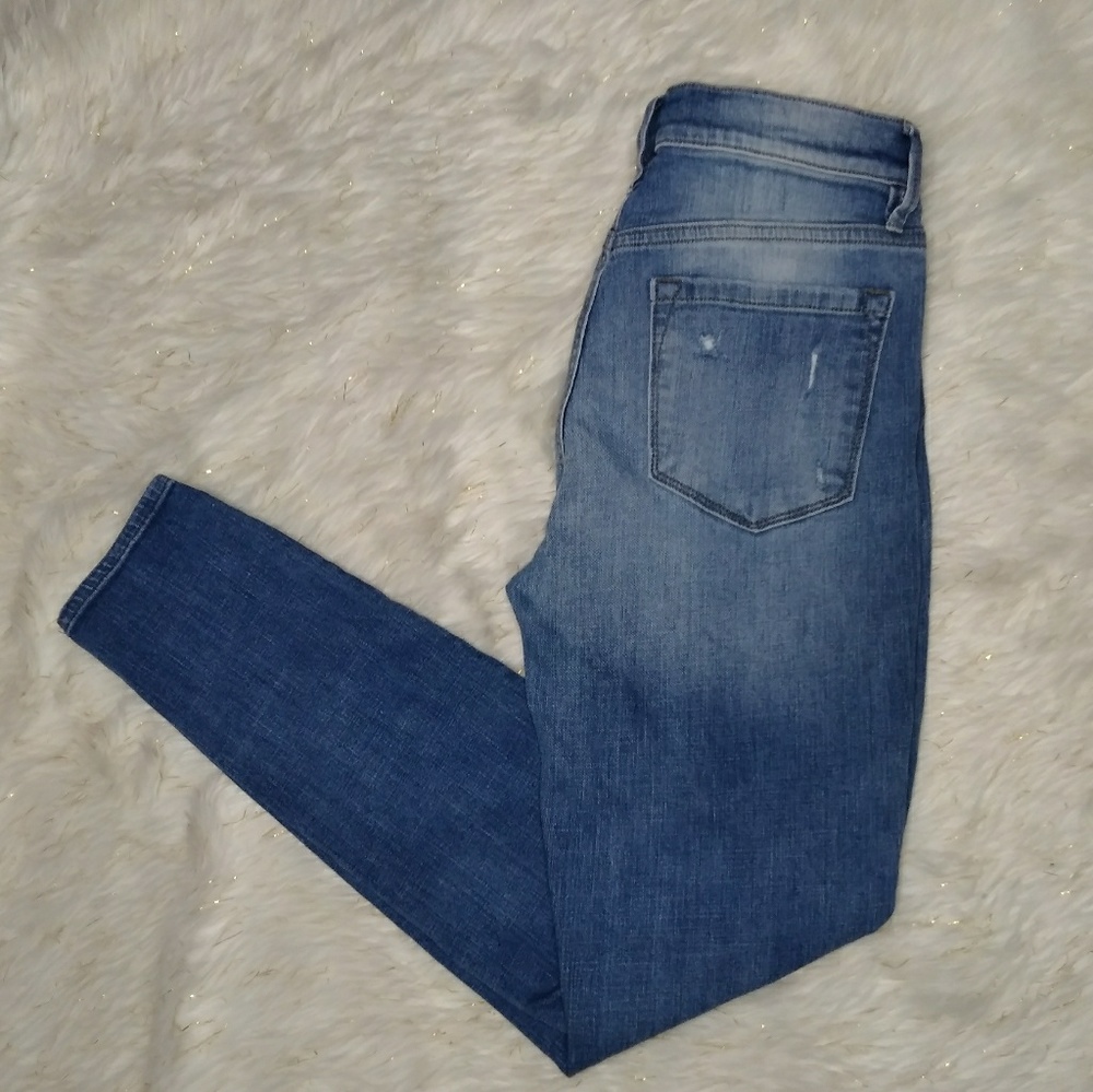 Ann Taylor Loft Distressed Skinny Ankle Denim